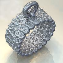 Ring der O aus Silber im Kettendesign